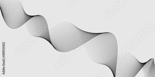 Abstract vector background with black wavy lines.