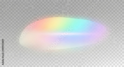 A vibrant rainbowcolored oval shape with a subtle gradient effect on a transparent background