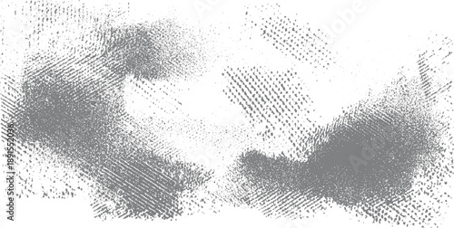 Grey textured abstract pattern with scattered dots and diagonal lines on white background