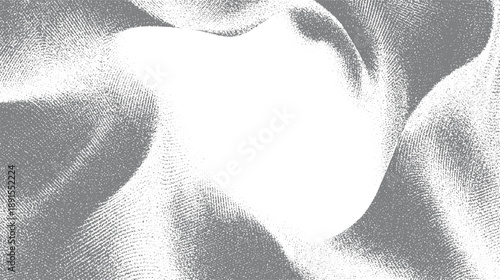 Abstract grey and white textured fabric folds with subtle dot pattern