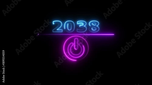 Wallpaper Mural Neon light power button concept. Neon glowing power button on  black background. Start power technology animation. Torontodigital.ca