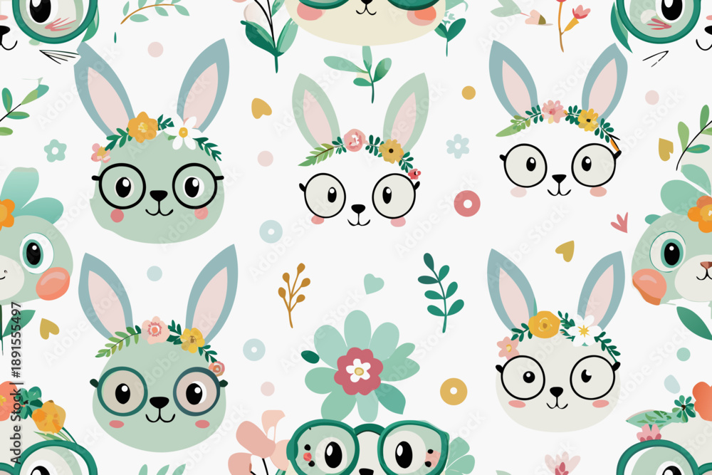 Obraz premium seamless pattern with rabbits