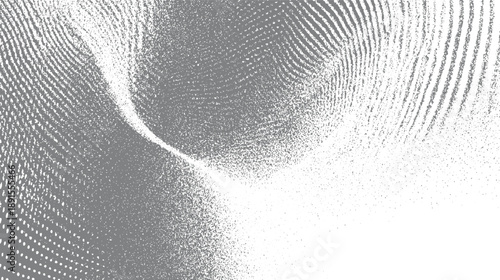 Abstract grey and white granular texture with swirling wave patterns and scattered dots
