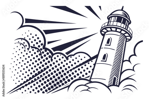 lighthouse on the sea