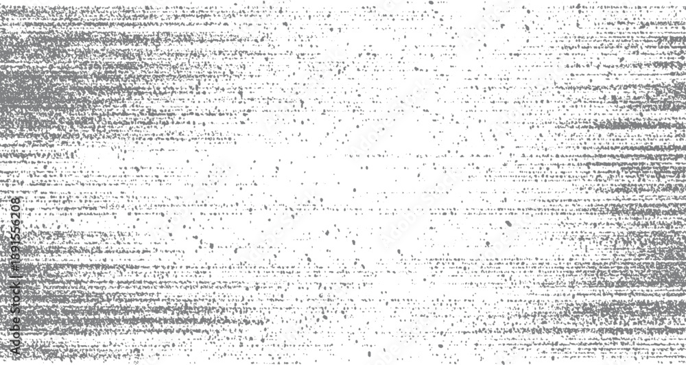Fototapeta premium Grey horizontal distressed texture with scattered dots and lines on white background grunge