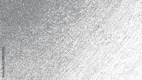Grayscale textured background with diagonal dot and line pattern fading from dense to sparse white