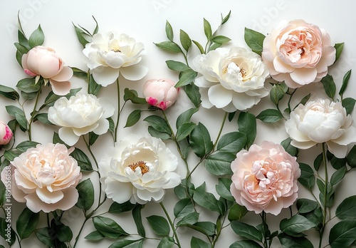 A peony frame template for a card or wedding invitation. A floral background of peonies with space for text. Floral background.