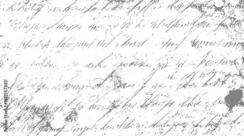 Textured background of faded handwritten cursive script in gray and white