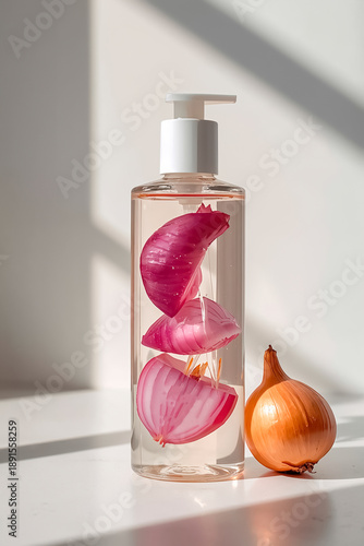 Natural Red Onion Hair Growth Treatment and Shampoo in Pump Bottle