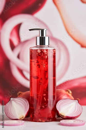 Natural Red Onion Hair Growth Treatment and Shampoo in Pump Bottle