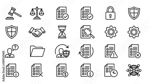 Collection of Simple Line Icons for Business and Office.