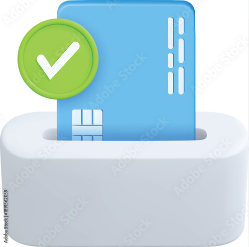 Safe Secure Credit Card Payment Card with Checkmark Icon