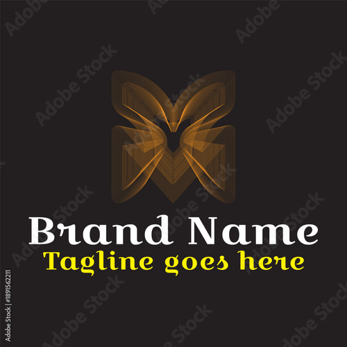 Net effect transparent M letter logo. Fully vector file. CMYK color mode. Editable color.