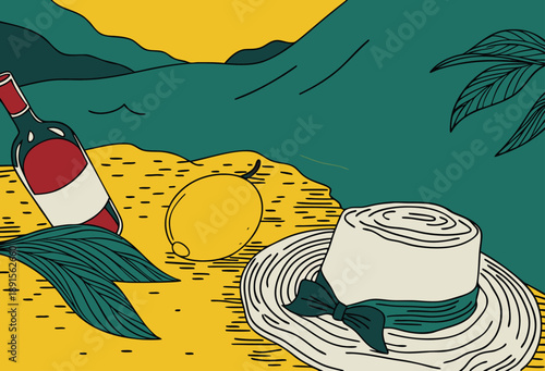 A set of minimal vintage posters with wine bottles, glass of red and white sparkling wine. Restaurant menu, invitation for an event, festival, party. Wine tasting concept. Retro vector illustration