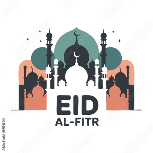Abstract Eid al Fitr Celebration with Modern Islamic Design