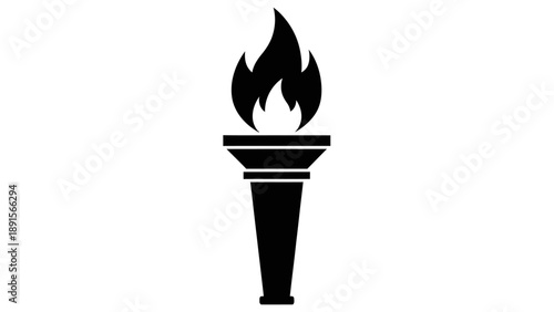 Torch Flame Burning Isolated on White Background Vector Illustration