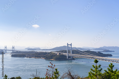 Wallpaper Mural 岡山県倉敷市　鷲羽山展望台から見た瀬戸大橋 Torontodigital.ca