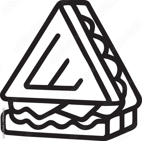 Sandwich lunch bread food line icon vector illustration