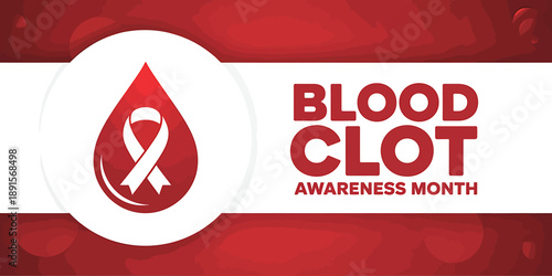 Blood Clot Awareness Month Symbol with Red Ribbon Design
