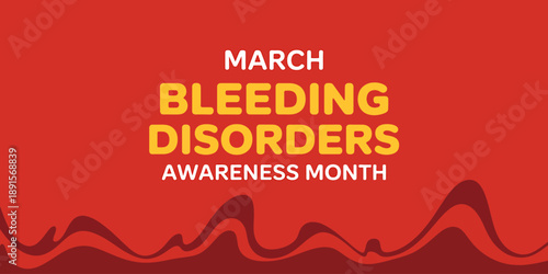 March Bleeding Disorders Awareness Month Red Graphic Design