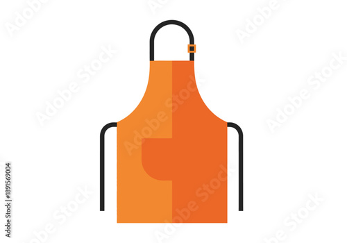Orange Apron with Black Straps Illustration.