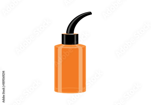 Orange Soap Dispenser with Black Pump.