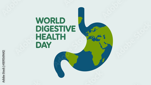 World Digestive Health Day Illustration Earth Stomach