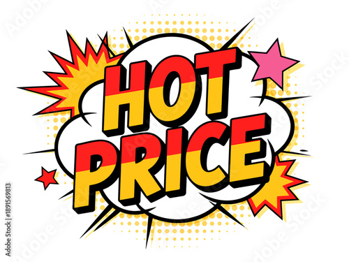 Vibrant Hot Price Sale Sign for Advertisement and Promotion
