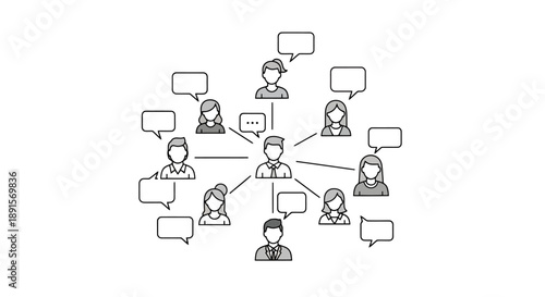 Connecting People Network Communication Conversation Social Group Sharing Ideas Information Flow Digital Connections Online Interaction