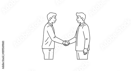 Two men shake hands as a symbol of agreement and partnership in a business context