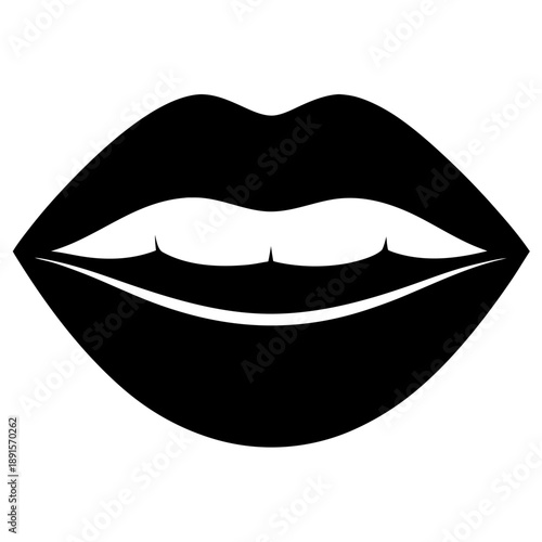 Vector illustration of glossy woman lips with a smile