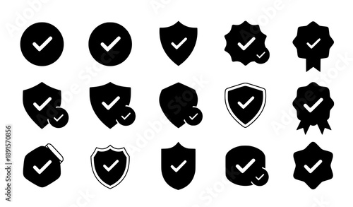 Social Media Verified Profile Badge Icons Vector