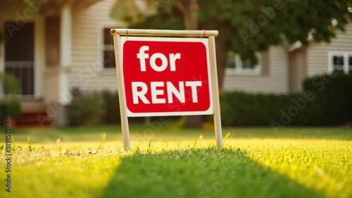 Wallpaper Mural For Rent Sign on a Grassy Lawn in Front of a House Torontodigital.ca