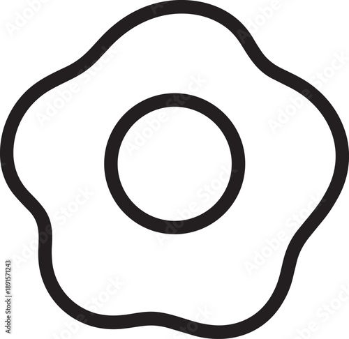 Fried egg breakfast food line icon vector illustration