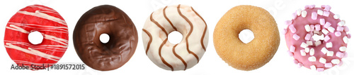 Set of different donuts