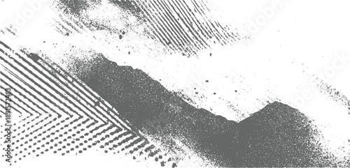 Abstract textured background with diagonal lines and scattered dots in grayscale pattern