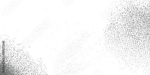 Grey speckle pattern scattered across white background with dense clusters in corners dots