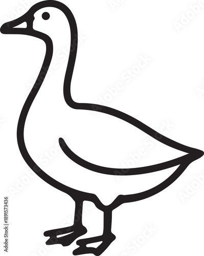 Goose duck poultry bird line icon vector illustration