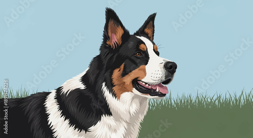 Appenzeller Sennenhund Dog Portrait Outdoors.