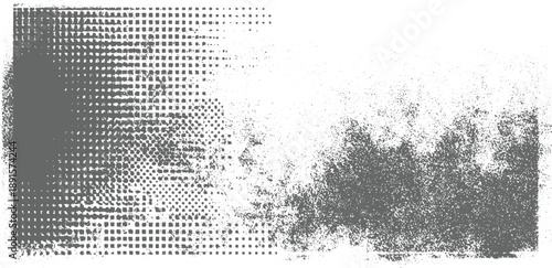 Gray halftone dot and speckle texture abstract background white