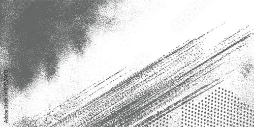 Grayscale abstract texture with spray paint splatters and diagonal brush strokes grunge distressed