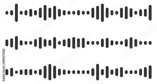 Voice messages bubble icon with sound wave. Voice recording vector icon set. Podcast sound waves and all app audio, voice message, records icon, vector illustration. 