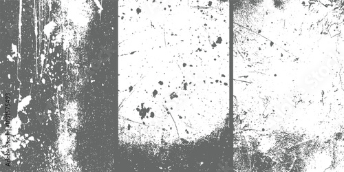 Grungy distressed textured background with splatters and scratches in grayscale grunge