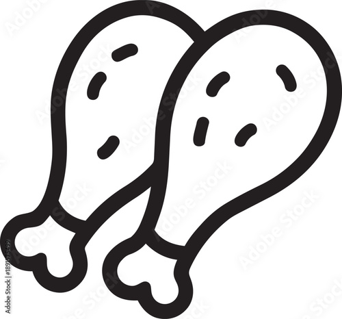 Chicken legs drumsticks meat line icon vector illustration