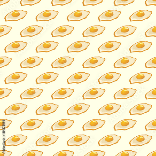 egg seamless pattern background, fried eggs vector illustration. suitable for food packaging with breakfast-themed background.
