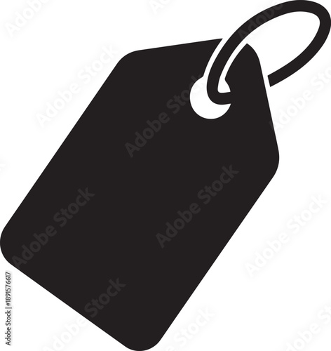 Black Price Tag with String Attachment.