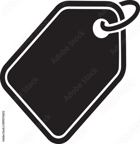 Black Price Tag with White Border.