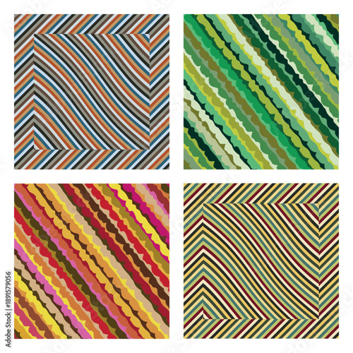 Collection of four tapestry or fabric patterns