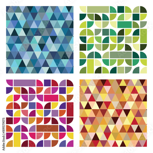 Collection of four tapestry or fabric patterns