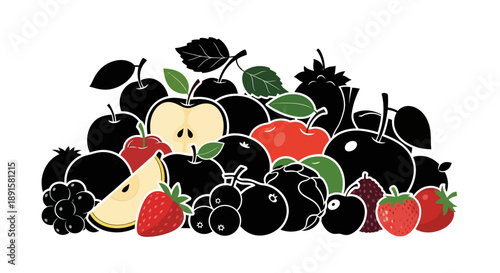 A colorful arrangement of various fruits including apples pears and berries